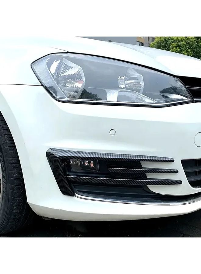 غطاء زينة مصباح الضباب الأسود اللامع لفولكس فاجن جولف 7 موديل MK7 GTI 2014-2017، زوج غطاء شبكة المصد الأمامي - Image 3